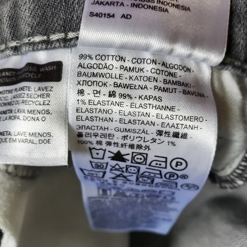 Levis 541 Jeans Mens 33x34 Grey Athletic Taper Stretch Denim Tapered Pants